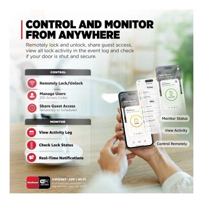 Kwikset Halo Select Wi-Fi and Matter Enabled Smart Lock, Matte Black